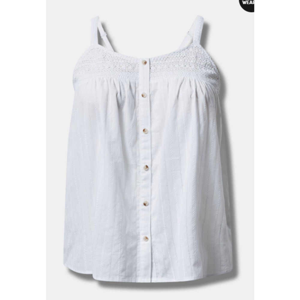 Crochet Swing Cami TORRID Tank Top White Essential 100% Cotton Sizes 1X 2X NEW - Picture 6 of 15